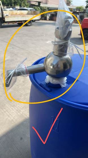 A metal faucet on a blue barrel
AI-generated content may be incorrect.